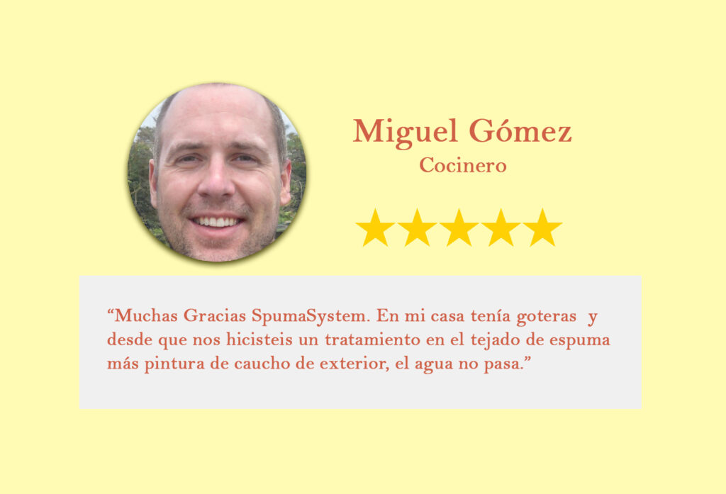 Se puede leer un comentario de una persona que está muy satisfecha con los servicios de SpumaSystem. se trata de Miguel Gómez